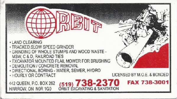 Orbit Excavating & Sanitation --  519  738-2370